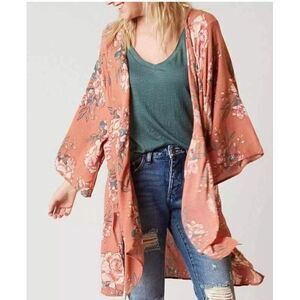 Billabong Kimono Dreamy Desert Floral Cardigan‎ Wrap In Ash Rose Size S/M